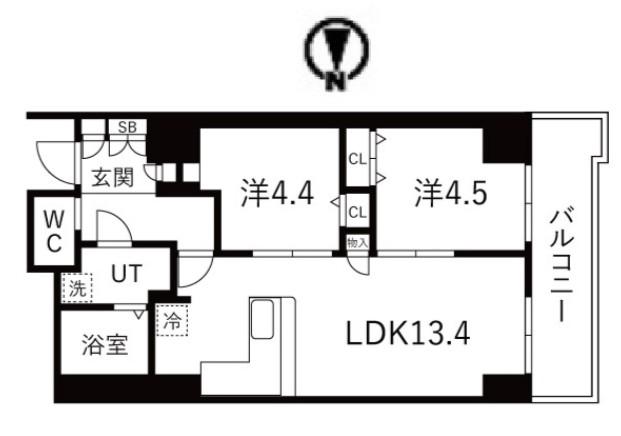 シティコート目黒II(2LDK/5階)の間取り写真