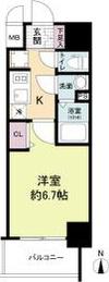 ARTIZA淡路(1K/14階)の間取り写真