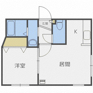 アズライトN17(1LDK/1階)の間取り写真