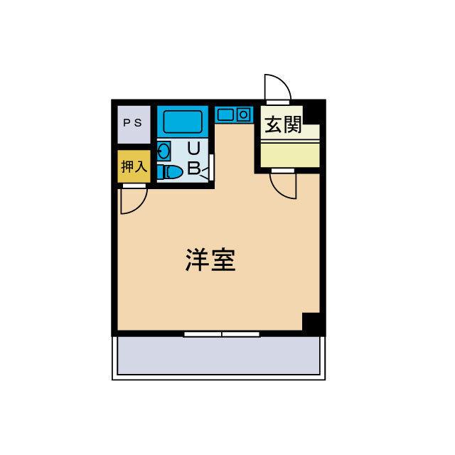 コーポ西村A(ワンルーム/1階)の間取り写真