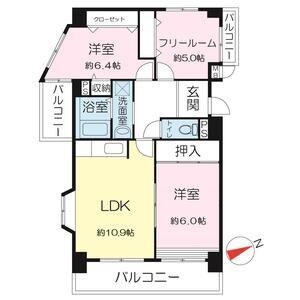 シティーコート尼崎(2SLDK/6階)の間取り写真