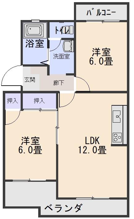 グレイス五反田(2LDK/2階)の間取り写真