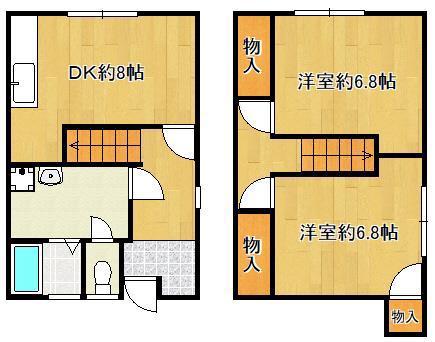 メゾネット14(2DK/1階)の間取り写真