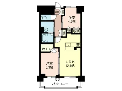 マストクレリアン神楽坂(1SLDK/6階)の間取り写真