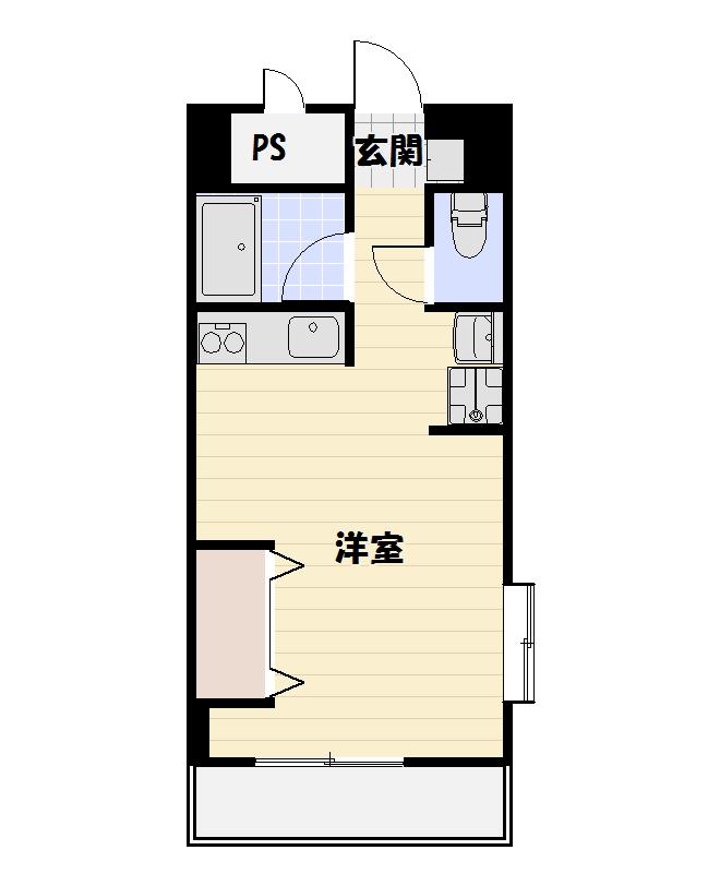 MIKASAビル(1K/3階)の間取り写真