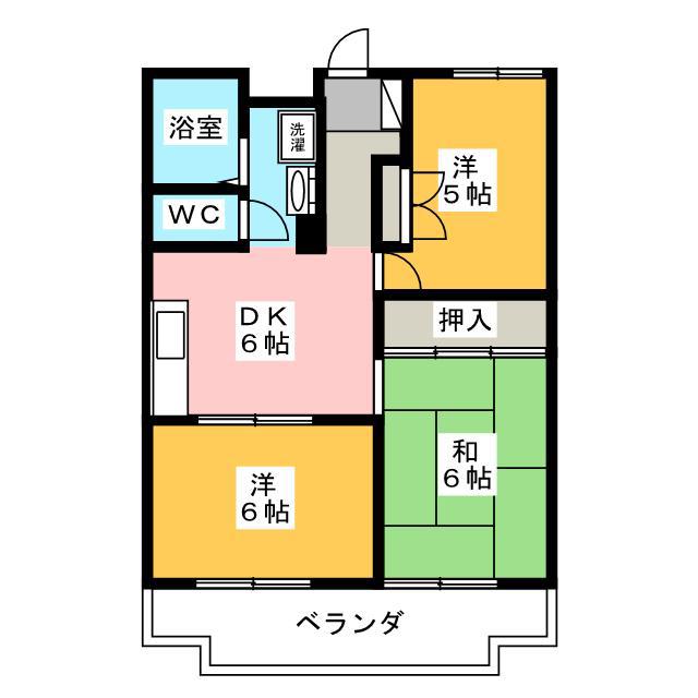ウォーターミル船橋NO.1(3DK/3階)の間取り写真