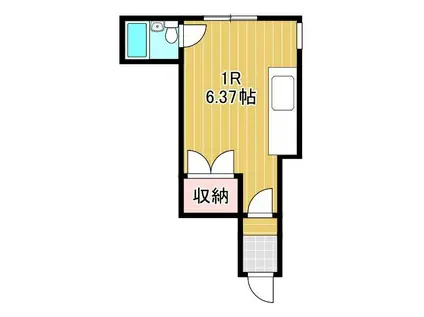 コーポ森(ワンルーム/2階)の間取り写真