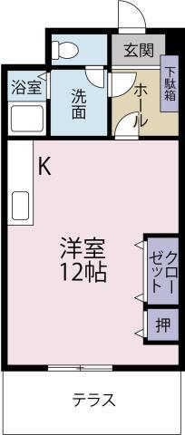 グランセ田宮(ワンルーム/3階)の間取り写真