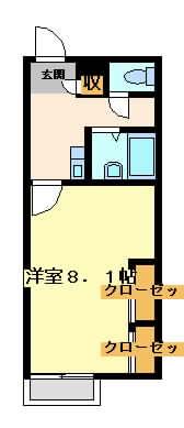 オルゲント(1K/1階)の間取り写真