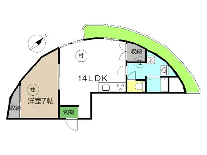 URBANBLDG(1LDK/6階)の間取り写真