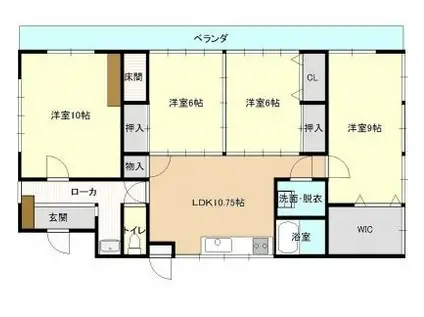 ルーベンヌ赤崎A(4LDK/2階)の間取り写真