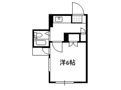 Mビル(1K/4階)の間取り写真