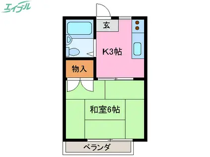 マイランド パートI(1K/2階)の間取り写真