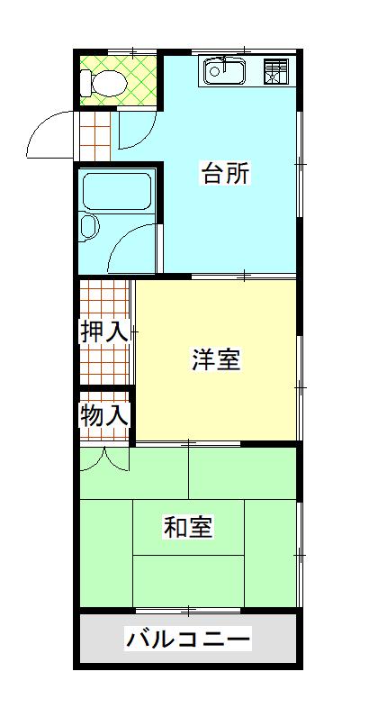 フジコーハイツ(2DK/2階)の間取り写真