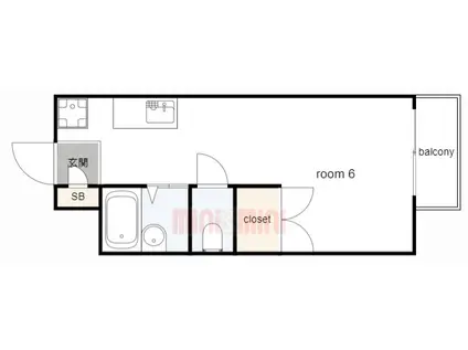 ビーライン須磨(1K/1階)の間取り写真