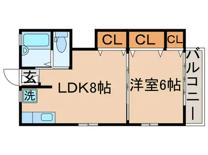 K・Sハイツ(1LDK/2階)の間取り写真