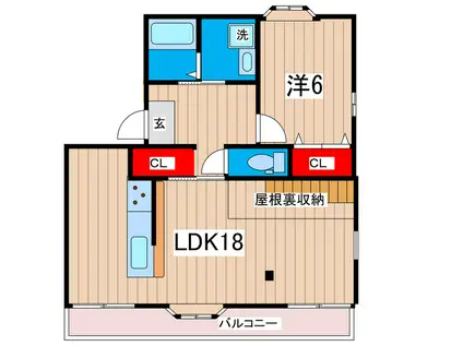 フォーレストハイツ(1LDK/2階)の間取り写真