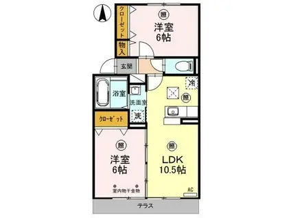 ヴェルドミールSAKAE(2LDK/1階)の間取り写真