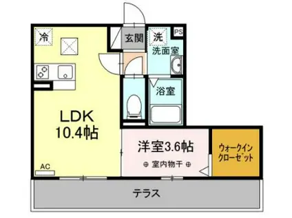 クレール(1LDK/3階)の間取り写真