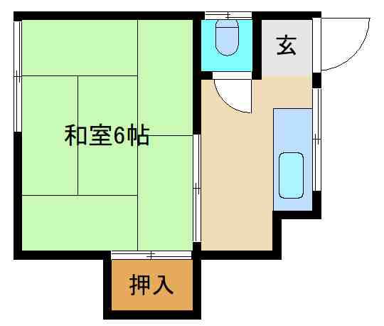 井上荘(1K/1階)の間取り写真