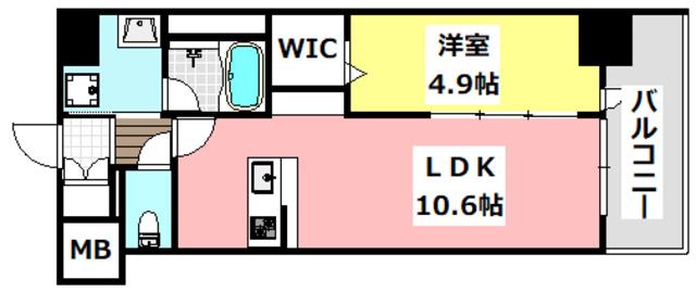 ストーリア茨木(1LDK/4階)の間取り写真
