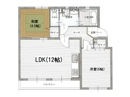 なるみグリーンコーポ(2LDK/3階)の間取り写真