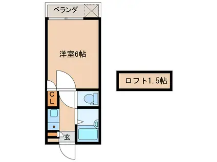 らびぱれす堀川(1K/1階)の間取り写真