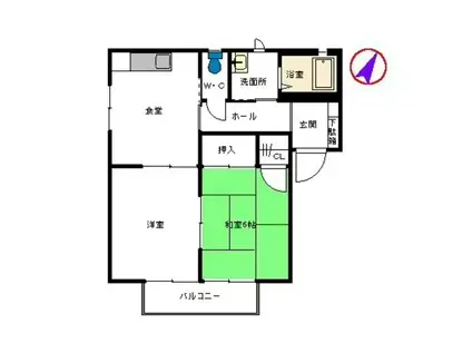 フォーレス華 B棟(2K/2階)の間取り写真