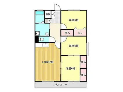 コージーコート(3LDK/2階)の間取り写真