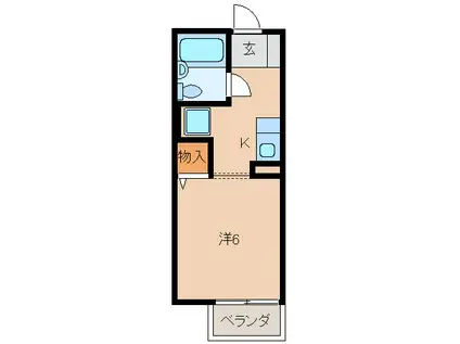 コーポ栄谷(1K/1階)の間取り写真