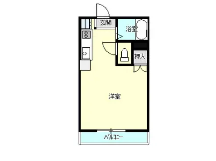 ウエスト向陽(ワンルーム/1階)の間取り写真