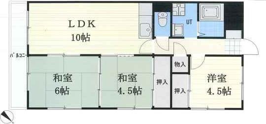 メゾンド山の手(3LDK/5階)の間取り写真