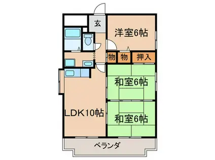 メービウス仁川(3LDK/1階)の間取り写真