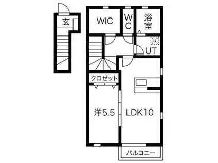 CASSA FORTE(1SLDK/2階)の間取り写真