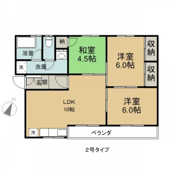 メゾンスマ(3LDK/2階)の間取り写真