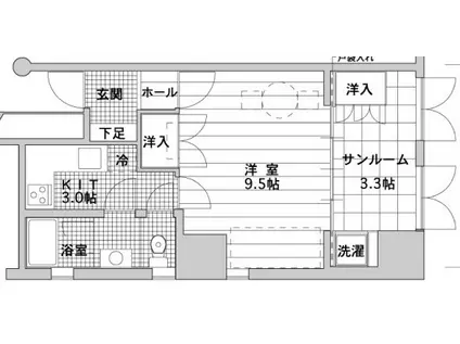 ARK HOUSE 南館(1K/4階)の間取り写真