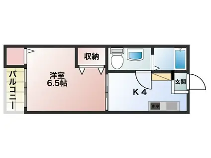 レイクサイドI(1DK/3階)の間取り写真