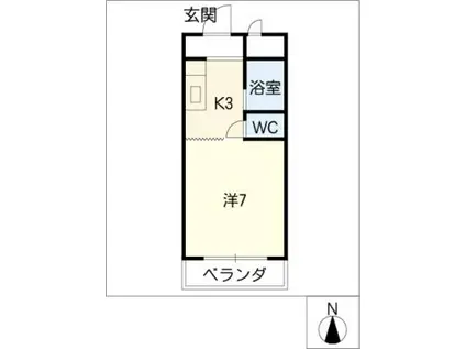 メゾン大進(1K/2階)の間取り写真