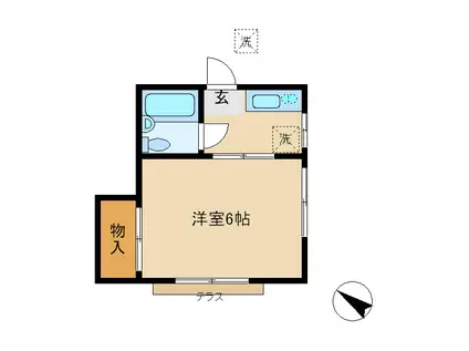 マイネ戸口(1K/1階)の間取り写真