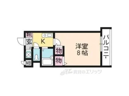 べレヴュー鴨川(1K/3階)の間取り写真
