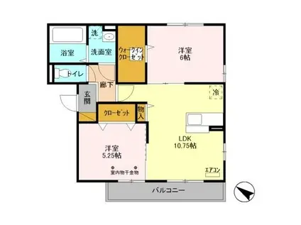 スカイハイムII(2LDK/3階)の間取り写真