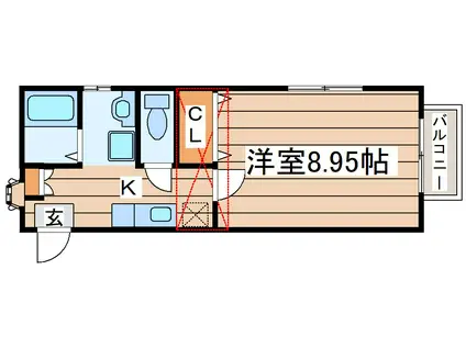 シエル荒井II番館(1K/1階)の間取り写真