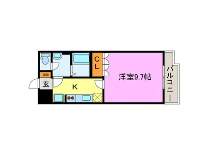 アーバンコーポラス土山(1K/2階)の間取り写真