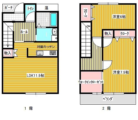 クラスペディア(2LDK/1階)の間取り写真