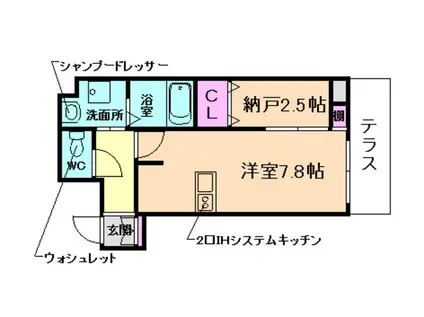 ONLYONE川西駅前(1DK/1階)の間取り写真