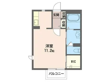 ヴァンベールD(ワンルーム/1階)の間取り写真