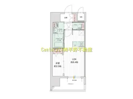 グランフォーレ久留米駅プレミア(1LDK/6階)の間取り写真