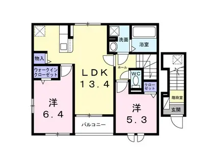 JR東海道本線 豊橋駅 徒歩33分 2階建 新築(2LDK/2階)の間取り写真