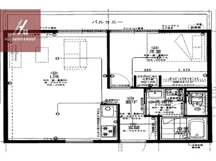 ヤサカハイツ(1LDK/3階)の間取り写真