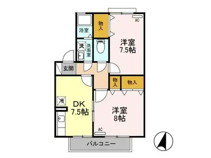 ロジャータウン(2DK/2階)の間取り写真